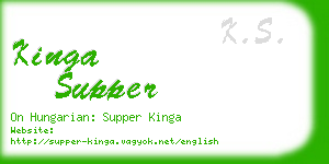 kinga supper business card